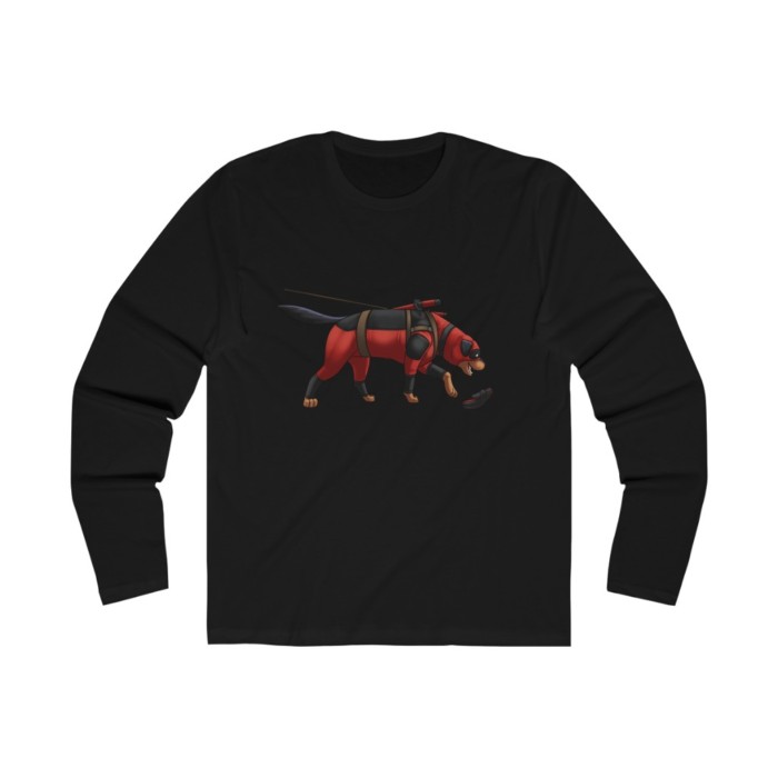 Tracking Rottie: Men's Long Sleeve Crew Tee - Image 3