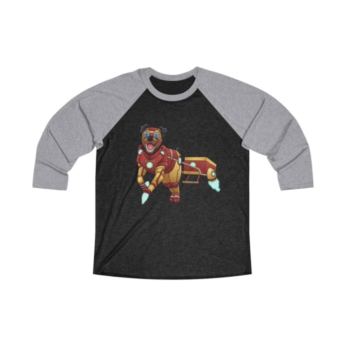 Carting Rottweiler: Unisex Tri-Blend 3/4 Raglan Tee - Image 2