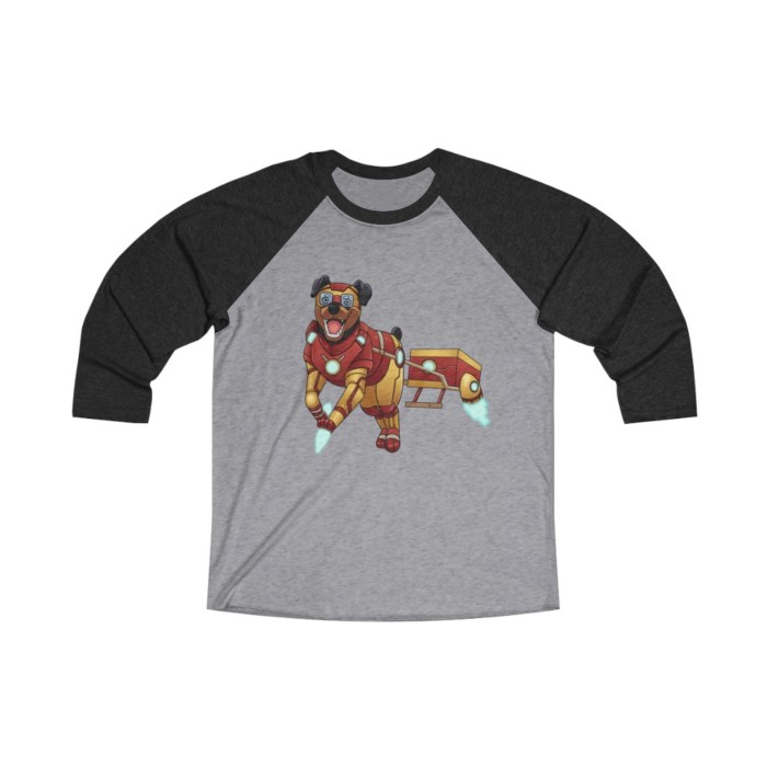 Carting Rottweiler: Unisex Tri-Blend 3/4 Raglan Tee