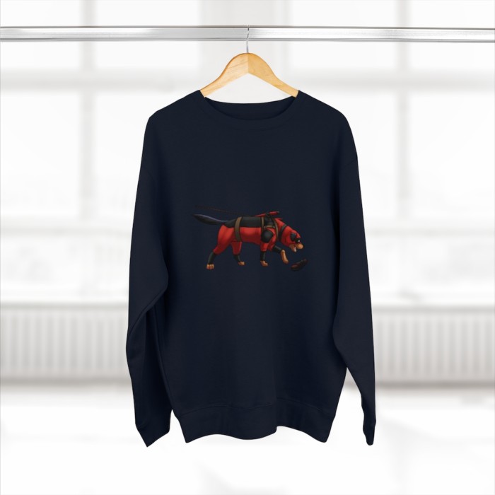 Tracking Rottie: Unisex Premium Crewneck Sweatshirt - Image 3