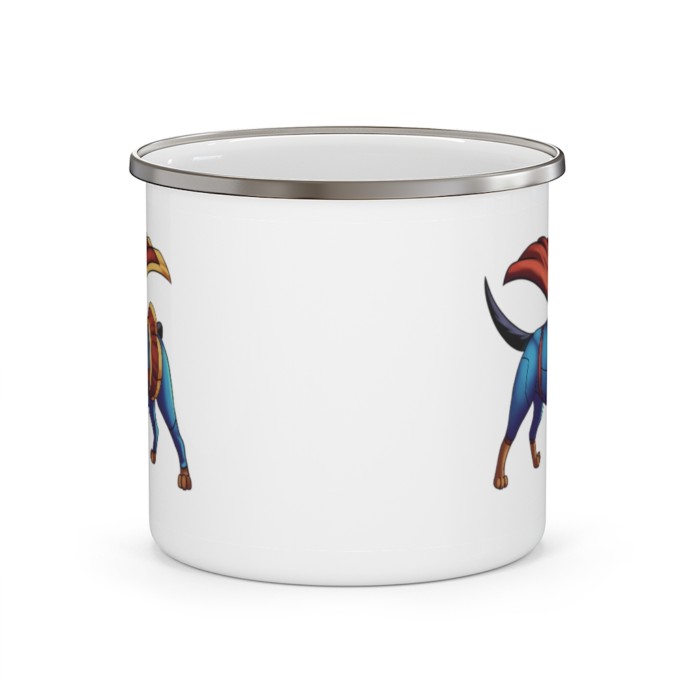 Rottie Boy and Girl: Enamel Camping Mug - Image 2